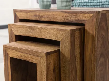 تصویر 1 از میز عسلی چوبی ساده با طراحی تمیز و یکدست